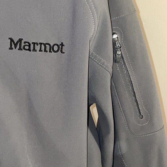 Marmot Softshell Jacket Mens Large Gray Medium Weight Full Zip Stretch - Picture 2 of 11